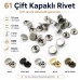 61 Çift Kapaklı Rivet 15 mm Kapak / 12 mm Alt Kapak / 7 mm Bacak Saç Malzeme Perçin – 500 Takım R00061CFT-7