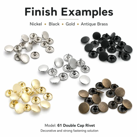 61 Çift Kapaklı Rivet 15 mm Kapak 12 mm Alt Kapak 7 mm Bacak Saç Malzeme Perçin - 500 Takım R00061CFT-7