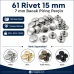 61 Rivet 15 mm Kapak / 7 mm Bacak Pirinç Perçin – 500 Adet R00061PR-7