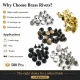 61 Rivet 15 mm Kapak / 7 mm Bacak Pirinç Perçin - 500 Adet, çanta ve deri aksesuar üretimi için ideal perçin modeli