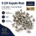 0 Çift Kapaklı Rivet 6 mm Kapak / 6-6,5 mm Bacak Saç Malzeme Perçin – 1000 Takım R0006CFT