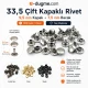 33,5 Perçin 9 mm Çift Kapaklı Rivet Saç Malzeme (1000 Ad/Paket) R00335CFT