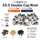 33,5 Perçin 9 mm Çift Kapaklı Rivet Saç Malzeme (1000 Ad/Paket) R00335CFT