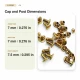 33 Rivet 7 mm Çift Kapaklı 7,5 mm Bacak Pirinç Perçin - 1000 Adet, çanta, deri, kemer, cüzdan ve tekstil aksesuarları için