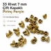 33 Rivet 7 mm Çift Kapaklı 7,5 mm Bacak Pirinç Perçin 1000 Adet R0033PR