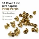 33 Rivet 7 mm Çift Kapaklı 7,5 mm Bacak Pirinç Perçin - 1000 Adet, çanta, deri, kemer, cüzdan ve tekstil aksesuarları için
