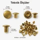 33 Rivet 7 mm Çift Kapaklı 7,5 mm Bacak Pirinç Perçin - 1000 Adet, çanta, deri, kemer, cüzdan ve tekstil aksesuarları için