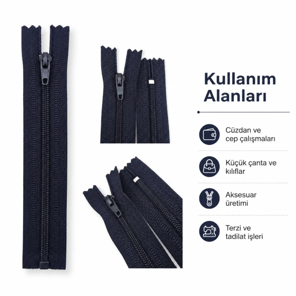 Naylon Dipli Cep Fermuarı 10 cm T 5