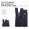 Pocket Zipper Nylon 10 cm / 3.94 in N3 for Wallets, Pouches and Organizers Closed End ENC0010T5
