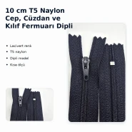10 cm T5 Naylon Cep, Cüzdan ve Kılıf Fermuarı Dipli ENC0010T5
