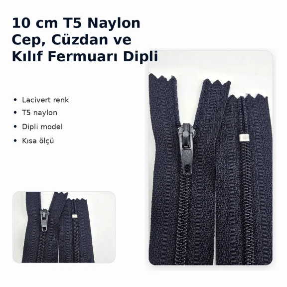 10 cm / 3.94 in Closed End Nylon Pocket Zipper for Wallets and Pouches