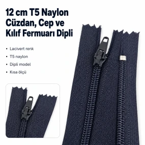 12 cm T5 Naylon Cüzdan, Cep ve Kılıf Fermuarı Dipli ENC0012T5