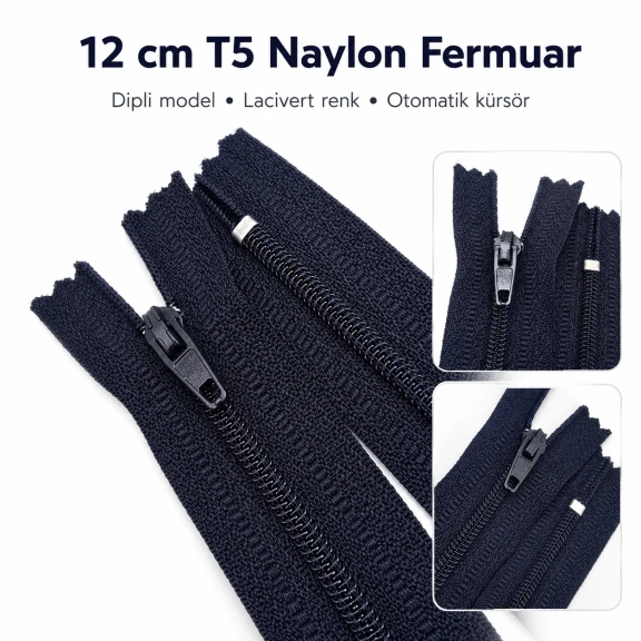 Naylon Cüzdan Fermuarı 10 cm T5 Dipli