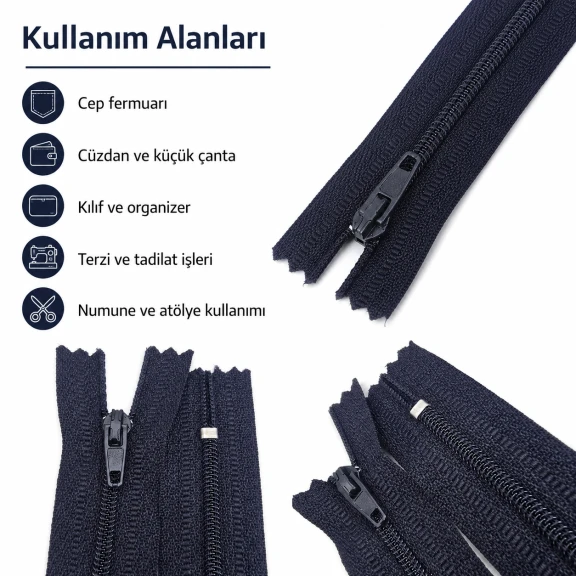 Naylon Cüzdan Fermuarı 10 cm T5 Dipli