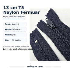 Naylon Cüzdan Fermuar 13 cm T5 Dipli - ENC0013T5