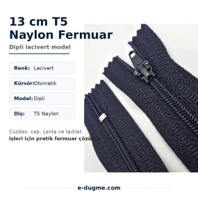 Naylon Cüzdan Fermuar 13 cm T5 Dipli - ENC0013T5