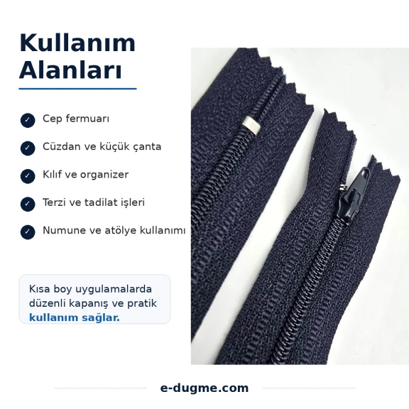 Naylon Cüzdan Fermuar 13 cm T5 Dipli