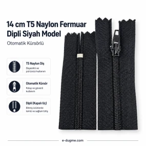 Naylon Cüzdan Fermuarı 14 cm T5 Dipli - ENC0014T5