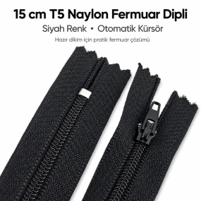 Naylon Cüzdan Fermuarı 15 cm T5 Dipli - ENC0015T5