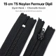 Naylon Cüzdan Fermuarı 15 cm T5 Dipli