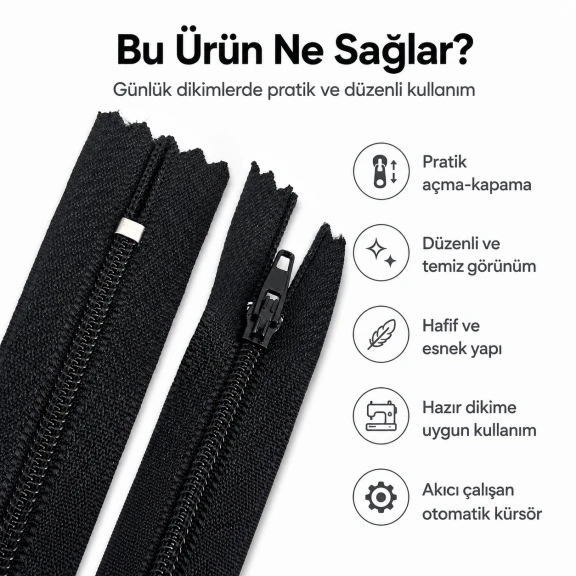 Naylon Cüzdan Fermuarı 15 cm T5 Dipli