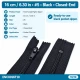 16 cm T10 Siyah Dipli Naylon Cep Fermuarı ENC0016T10, fermuarlı cep dikimi için ideal, dayanıklı ve şık bir çözüm.
