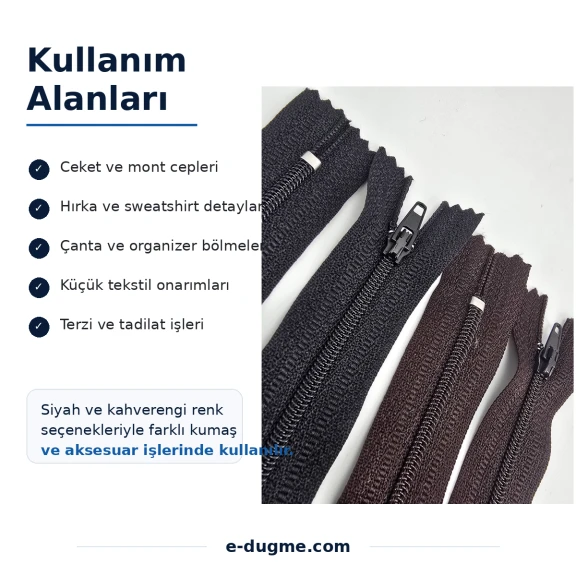 Naylon Cep Fermuarı 16 cm T5 Dipli