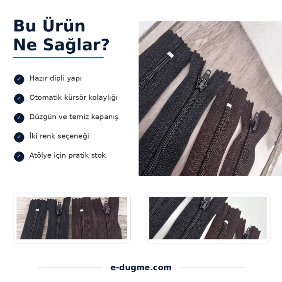 Naylon Cep Fermuarı 16 cm T5 Dipli