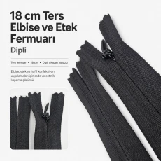 18 cm / 7.09 in Reverse Dress and Skirt Zipper Closed End ENC0018DTUL