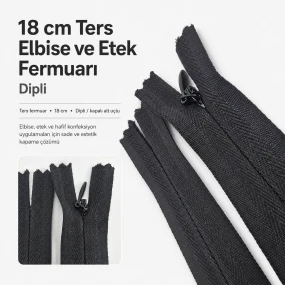 18 cm Ters Elbise ve Etek Fermuarı Dipli ENC0018DTUL