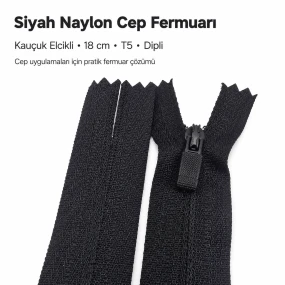 Naylon Revers Cep Fermuarı 18 cm T5 Dipli ENC0018T5O