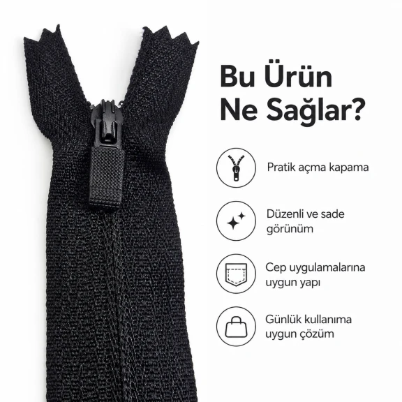 Naylon Revers Cep Fermuarı 18 cm T5 Dipli ENC0018T5O, dayanıklı naylon malzemeden üretilmiştir, çanta ve montlarda ideal cep
