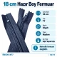 Cep Fermuarı Naylon 18 cm T7 Siyah Dipli - ENC0018T7, dayanıklı naylon malzemeden üretilmiş, 18 cm uzunluğunda, siyah dipli