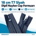 Cep Fermuarı Naylon 18 cm T7 Siyah Dipli – ENC0018T7