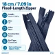 Cep Fermuarı Naylon 18 cm T7 Siyah Dipli - ENC0018T7, dayanıklı naylon malzemeden üretilmiş, 18 cm uzunluğunda, siyah dipli