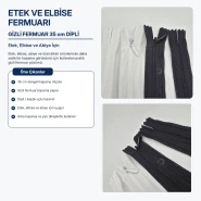 Etek ve Elbise Fermuarı Gizli Fermuar 35 cm Dipli ENC0035TUL