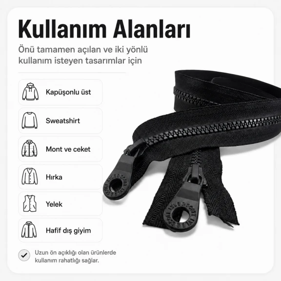 70 cm T6 Kemik Sweat Fermuarı Combi Alttan Açılır EPR0070T6C, açık uçlu separé model, çocuk montu ve sweatshirtlerde