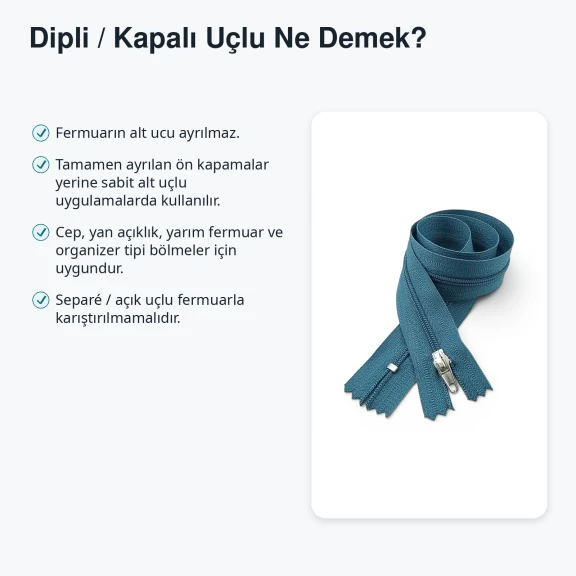 Hırka Yelek Dış Giyim Fermuarı Naylon Dipli Mavi 50 cm T5