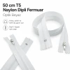 Hırka, Yelek ve Dış Giyim Fermuarı Naylon 50 cm T5 Dipli Optik Beyaz ZPS0050T5W
