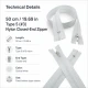 Hırka, Yelek ve Dış Giyim Fermuarı Naylon 50 cm T5 Dipli Optik Beyaz