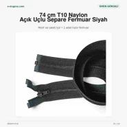 Mont ve Ceket Fermuarı Naylon 74 cm T10 Açık Uçlu Separe Siyah ZPS0074T10