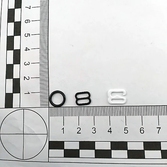 Metal Naylon Kaplı Sütyen Askı Ayar Tokası 8 mm ve Halkası PIR700008