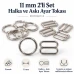 11 mm Zamak Sütyen Askı Ayar Tokası ve Halkası 2'li Set PIR700011Z