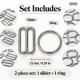 15 mm / 0.59 in Zamak Bra Strap Slider and Ring 2-Piece Set PIR700015Z