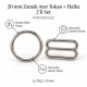 20 mm Zamak Sütyen Askı Ayar Tokası ve Halkası 2'li Set PIR700020Z