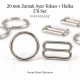 20 mm Zamak Sütyen Askı Ayar Tokası ve Halkası 2'li Set PIR700020Z