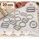 20 mm / 0.79 in Zamak Wide-Body Bra Strap Slider and Ring 2-Piece Set PIR702020Z