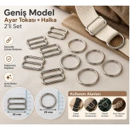 20 mm Zamak Geniş Model Sütyen Askı Ayar Tokası ve Halkası 2'li Set PIR702020Z