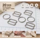 20 mm / 0.79 in Zamak Wide-Body Bra Strap Slider and Ring 2-Piece Set PIR702020Z