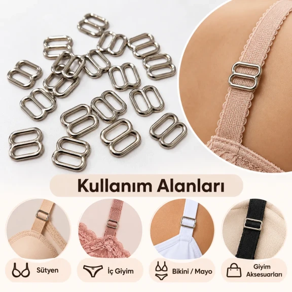 7 mm / 0.28 in Zamak Bra Strap Slider PIR710007Z